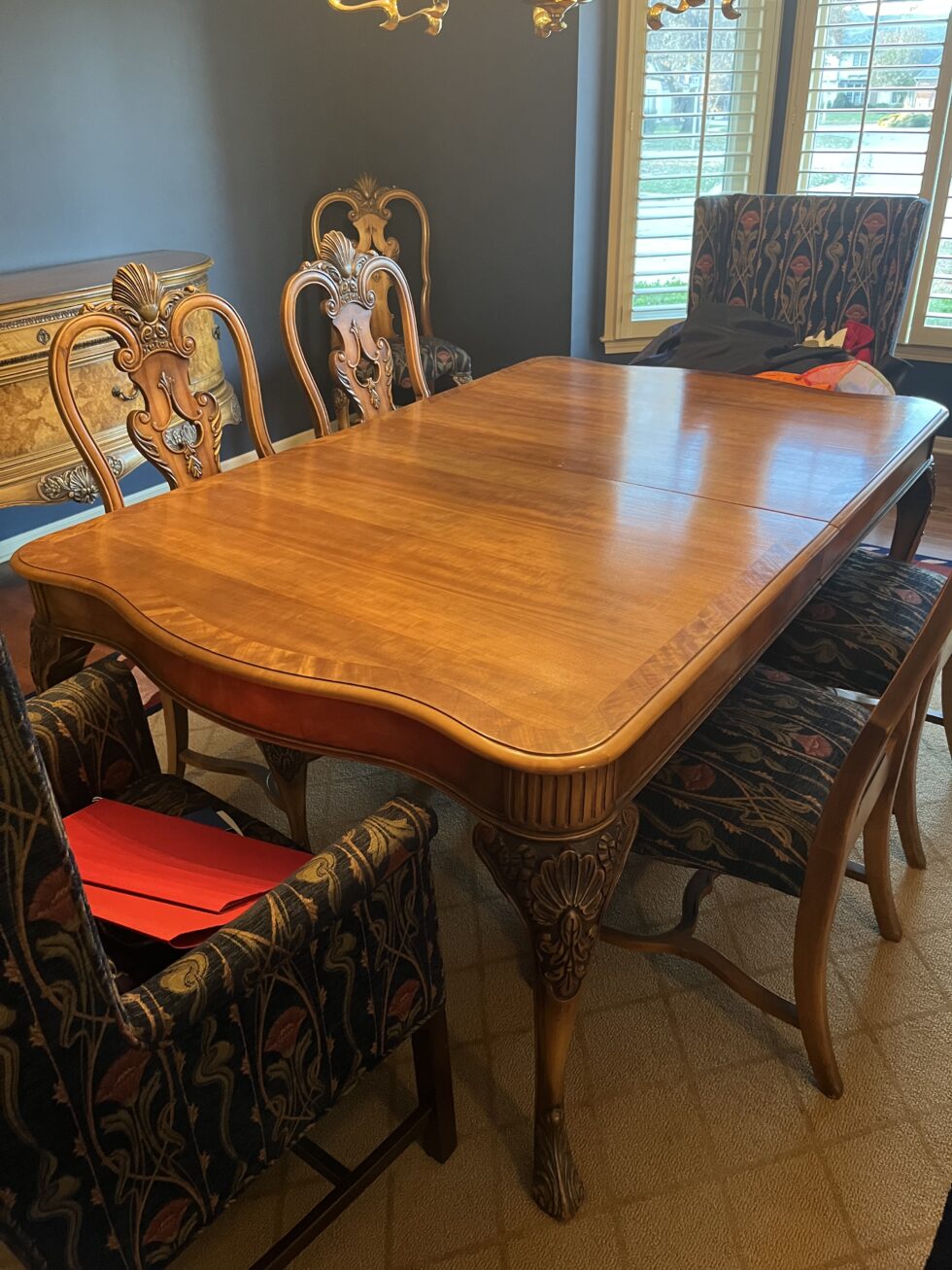 Traditional wood dining room set - River Market Antiques
